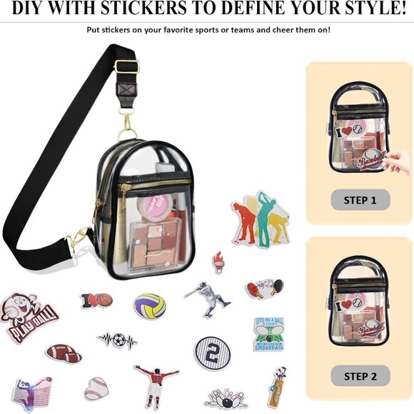 Stylish Clear Stadium Bag for Concerts & Events - Adjustable Straps Included - Picture 6 of 7